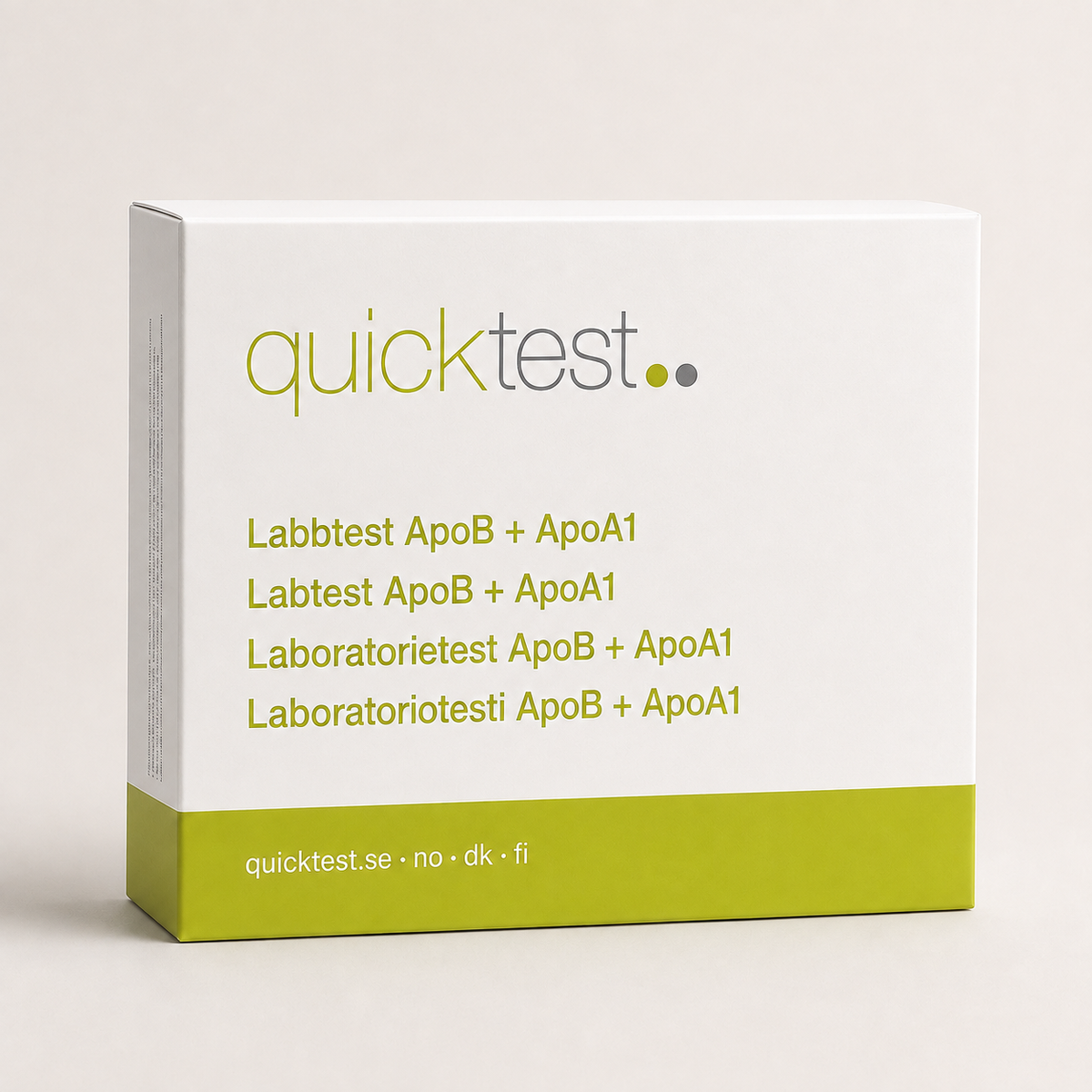 ApoB + ApoA1 + forhold - Quicktest laboratorietest, emballasje