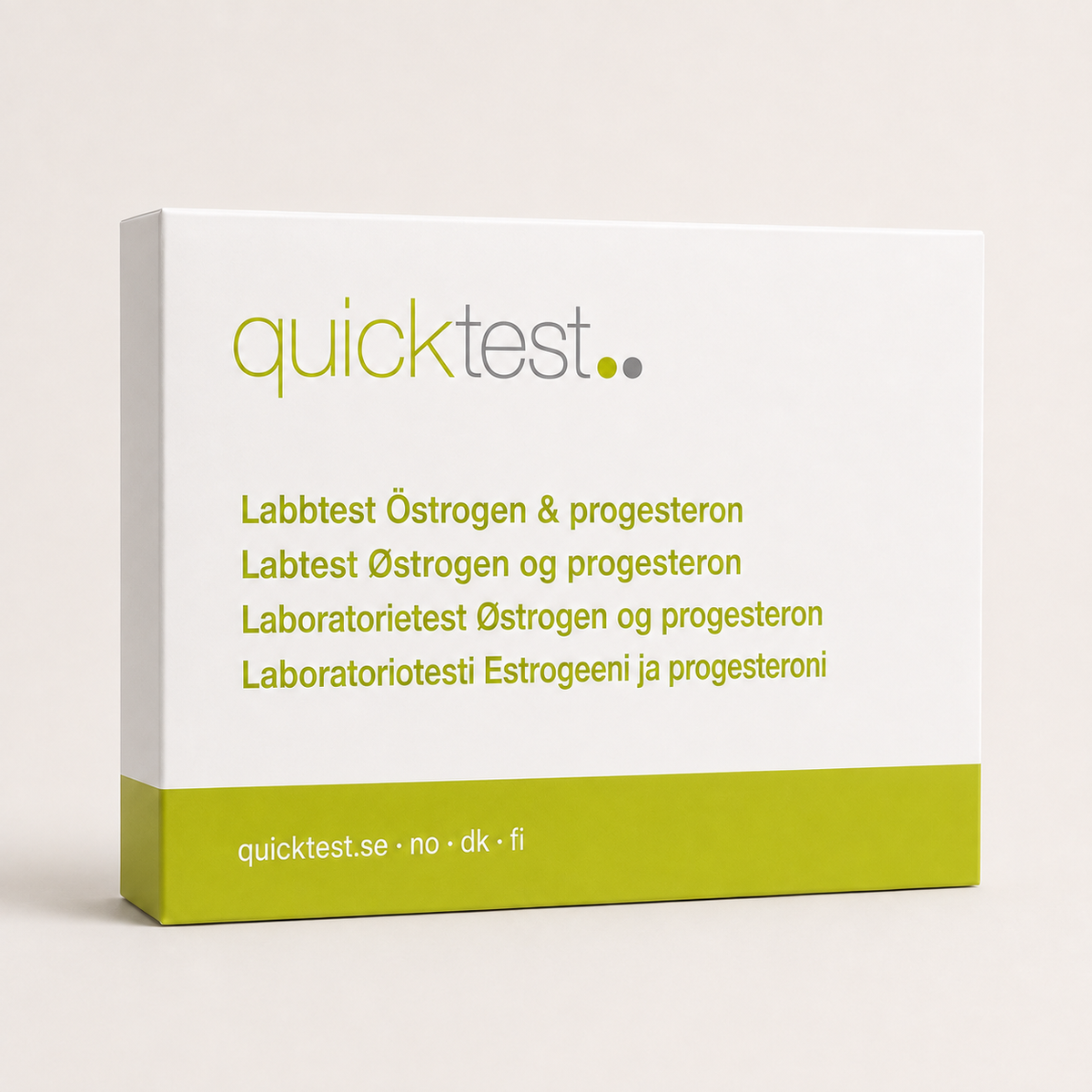 Østrogen- og progesterontest - Quicktest laboratorietest, emballasje