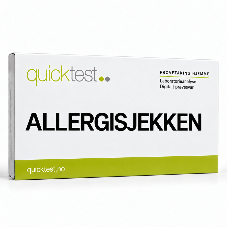 Quicktest Allergisjekken – Laboratorietest for pollen, pelsdyr, husstøvmidd og utvalgte matvarer.