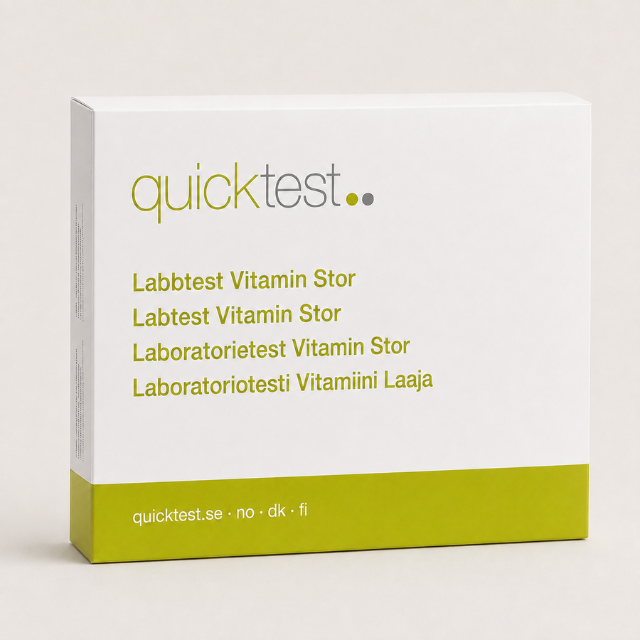 Stor vitamintest - Quicktest laboratorietest, emballasje