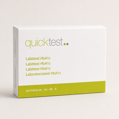 HbA1c-test - langtidsblodsukker - Quicktest laboratorietest, emballasje
