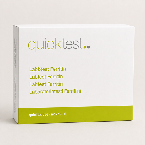 Ferritintest - jernlager - Quicktest laboratorietest, emballasje