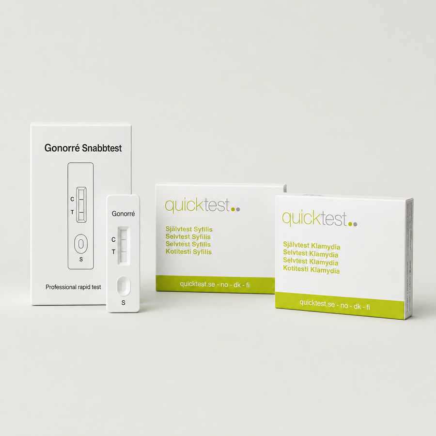3-i-1 STI-pakke - Klamydia, Gonoré & Syfilis