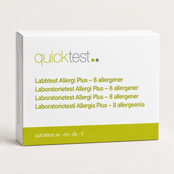 Allergitest pluss (8 allergener) laboratorietest - prøvetaking hjemme