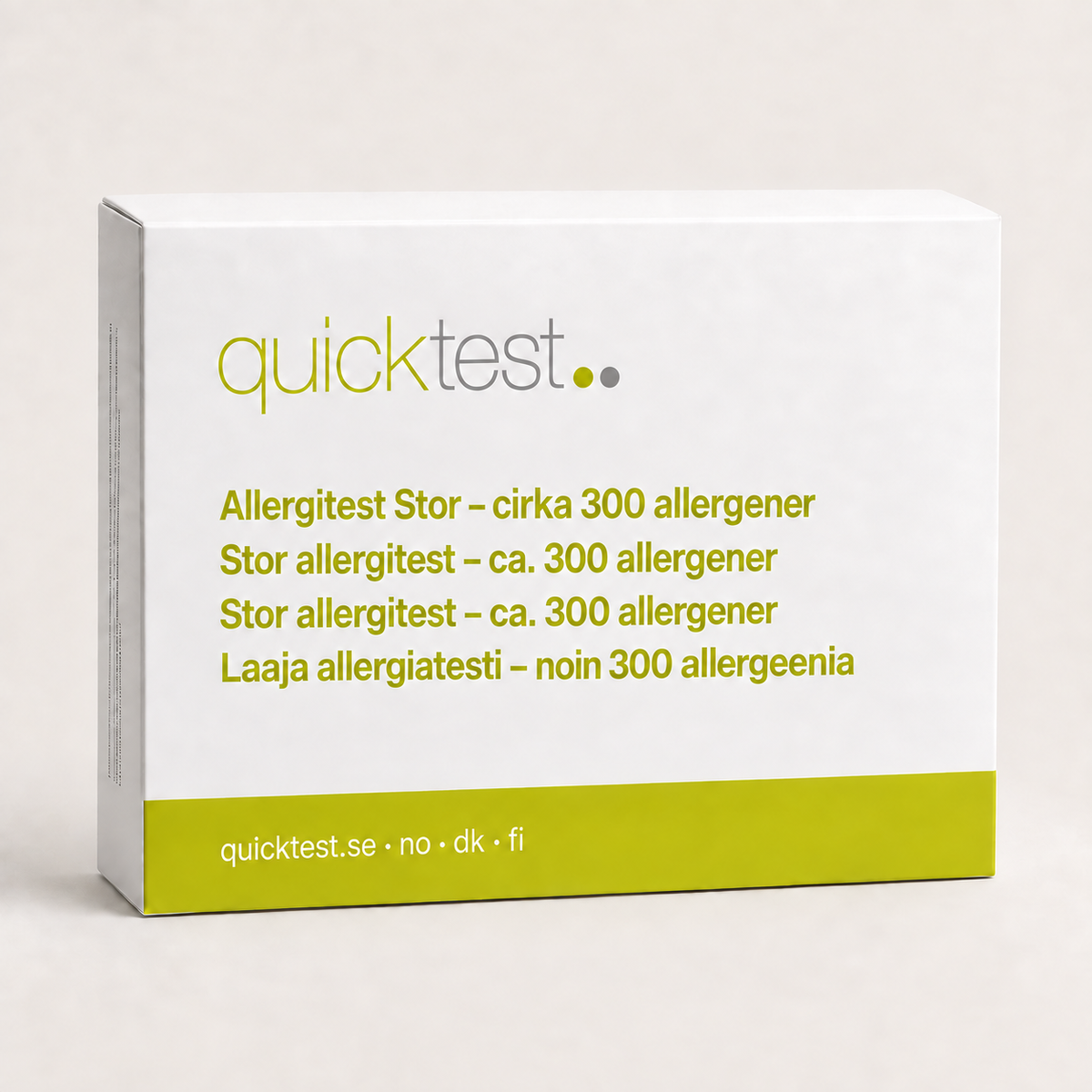 Quicktest Allergitest Stor – ALEX3 laboratorietest for omtrent 300 allergener hjemme