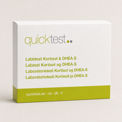Binyretest - kortisol & DHEA-S - Quicktest laboratorietest, emballasje