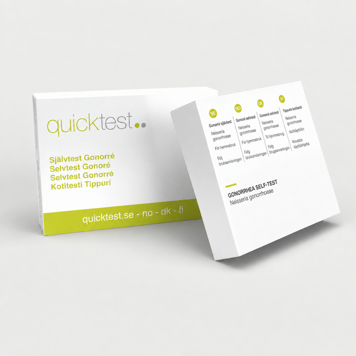 Quicktest gonorétest til hjemmebruk – illustrasjon av pakken