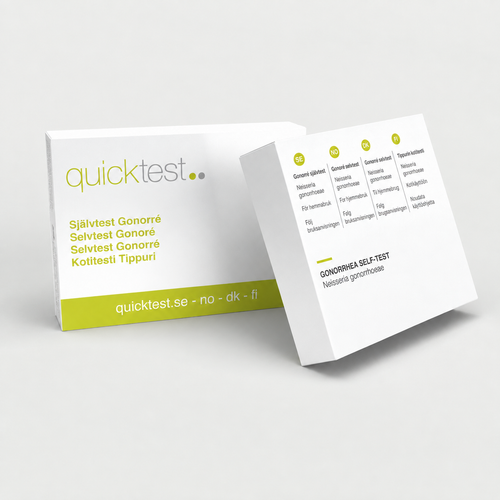 Quicktest Gonorré självtest – förpackningsillustration