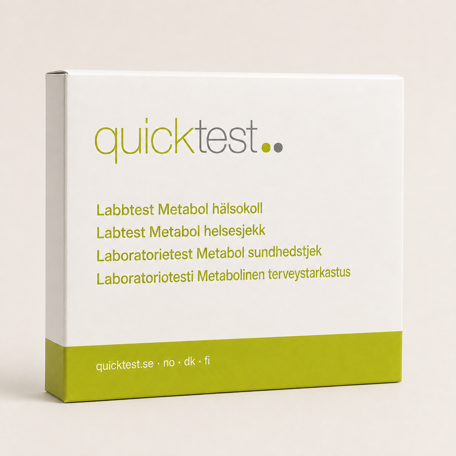 Metabolsk helsesjekk - Quicktest laboratorietest, emballasje