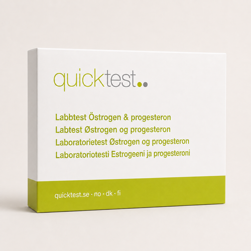 Østrogen- og progesterontest - Quicktest laboratorietest, emballasje