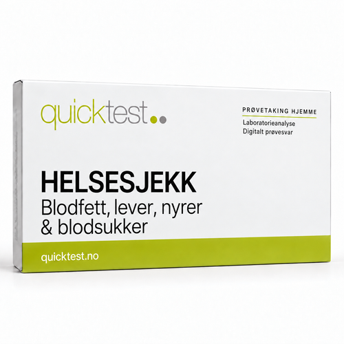 Quicktest HELSESJEKK – Blodfett, lever, nyrer – & blodsukker – norsk produktbilde