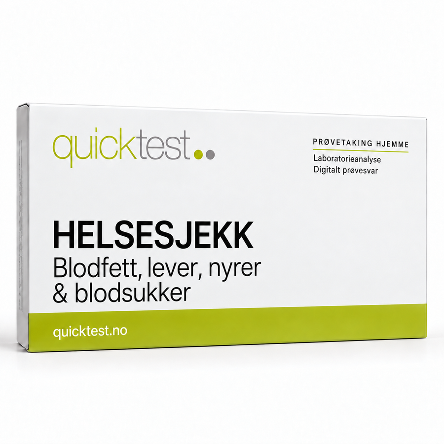 Quicktest HELSESJEKK – Blodfett, lever, nyrer – & blodsukker – norsk produktbilde