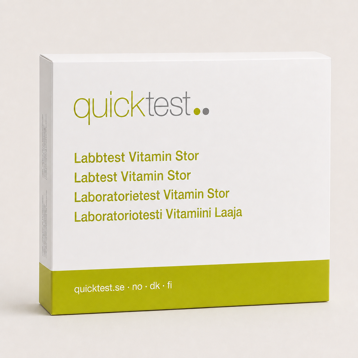 Stor vitamintest - Quicktest laboratorietest, emballasje
